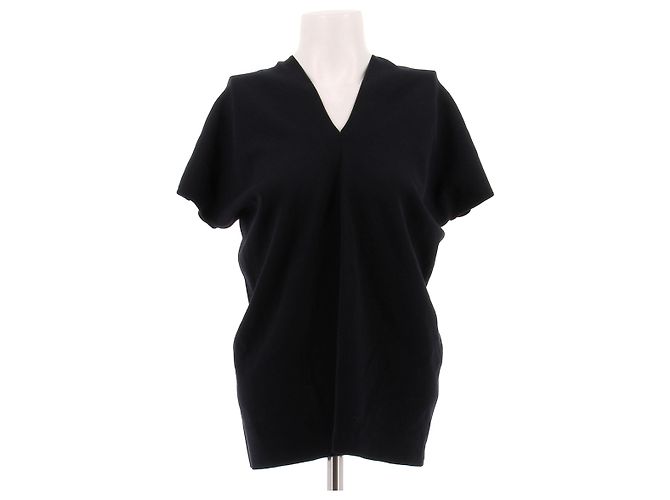 Top de algodón azul marino Jil Sander Talla 38