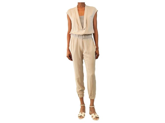 Brunello Cucinelli Mono de crepé de seda gris - talla M