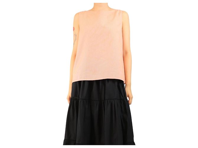 Autre Marque Top de algodón a rayas rojas - talla L