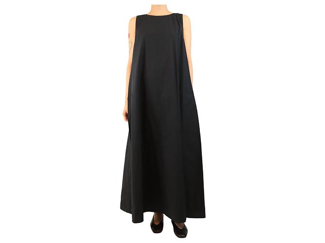 Autre Marque Vestido maxi de algodón negro - talla L