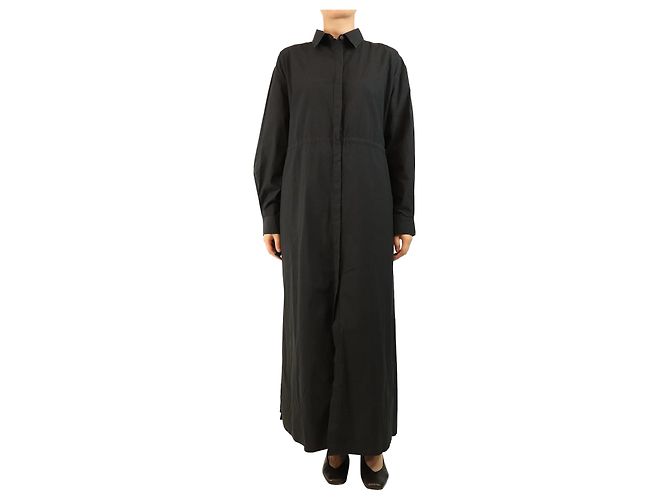 Autre Marque Maxi-Hemdenkleid schwarz - Größe UK 12