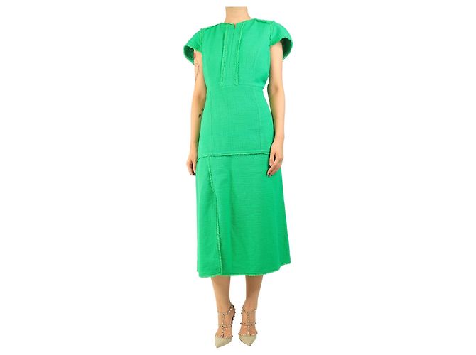 Autre Marque Midikleid aus grünem Tweed - Größe UK 16