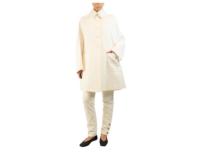 Alaïa Abrigo largo blanco - talla UK 10