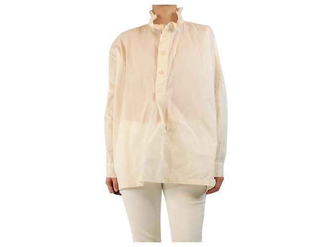 Autre Marque Blusa de algodão creme - tamanho S Cru