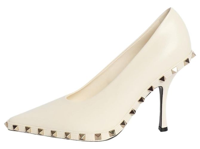 Valentino Cream Rockstud Leder Pumps - Größe EU 37 Roh