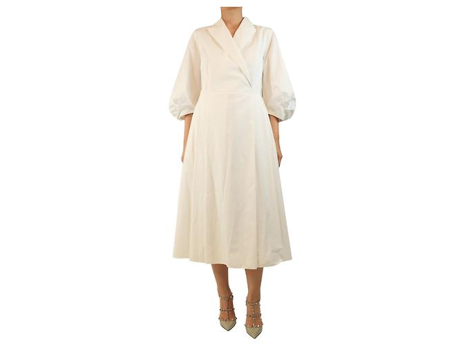 Autre Marque Weißes Baumwoll-Midikleid - Größe UK 16