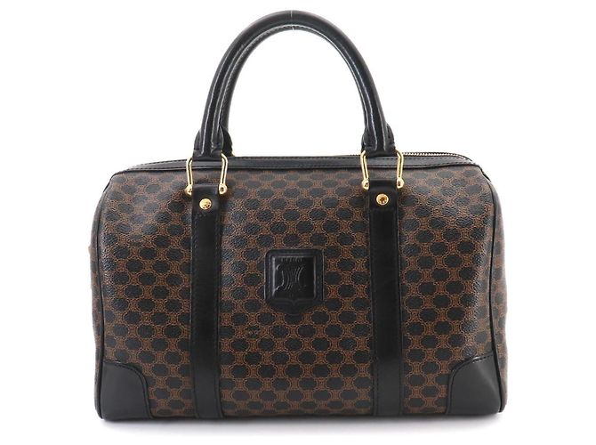 16 Céline Bolsa Boston Macadam Celine Marrom Preto