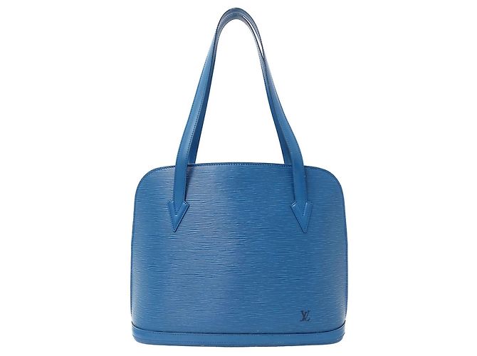 Bolsa de couro Epi Louis Vuitton em azul Toledo