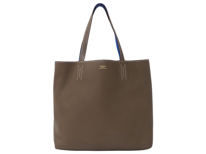 Hermès Sac à main Hermes Double Sens 45 Bleu Taupe