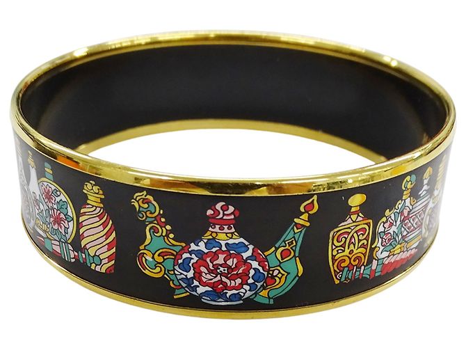 Hermès Bracciale rigido multicolore Hermes Nero D'oro 