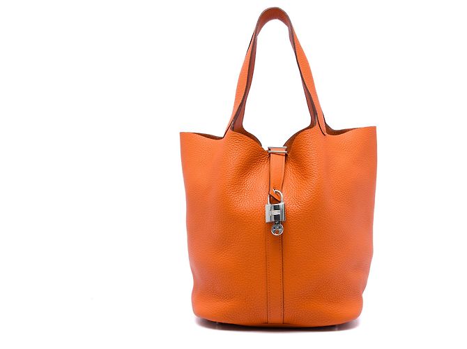 Hermès Orange Clemence Picotin Lock 26 Laranja