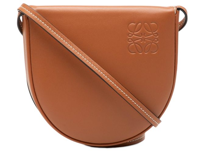 Pochette à talon Mini Soft en veau marron LOEWE