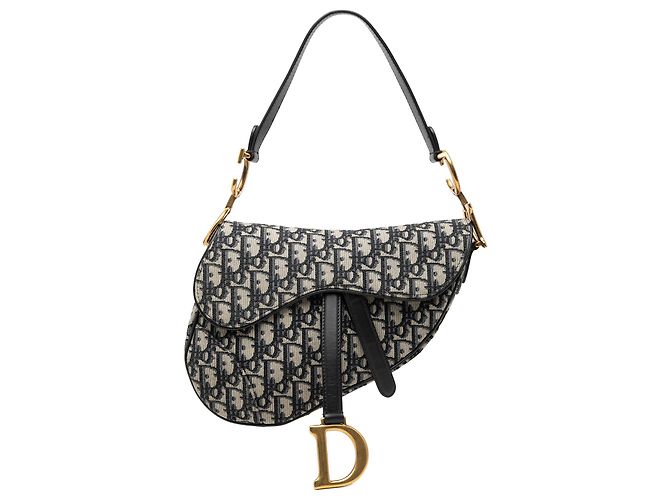 Borsa Saddle in tela Dior Blue Oblique