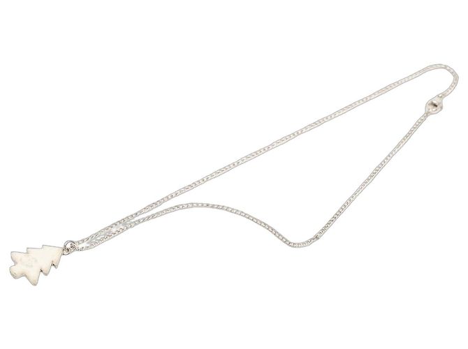 Collar con colgante Chanel Silver CC Brass Tree Plata