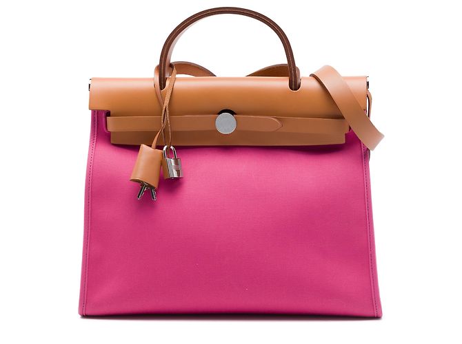 Hermès Pink Toile Herbag Zip 31 Rose