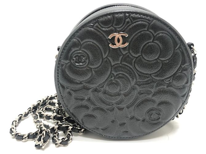 Sac à bandoulière en cuir gris Chanel Marron