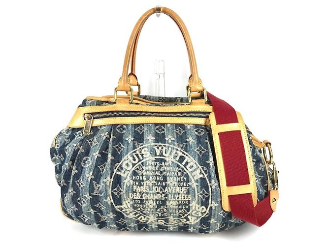 Borsa Louis Vuitton Monogram Denim Cavalier GM Blu