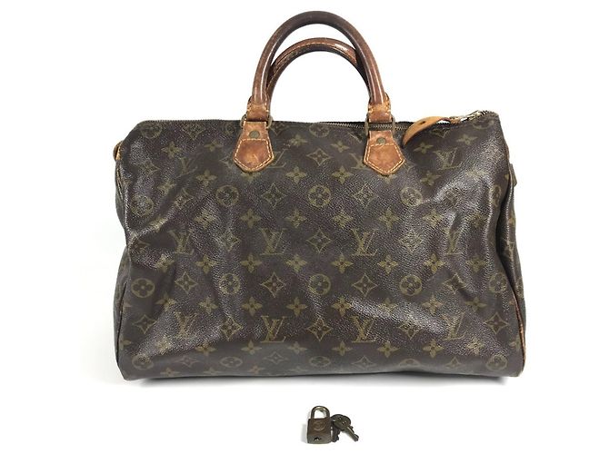 Louis Vuitton Monogram Speedy 35 Mini Boston Bag Marron