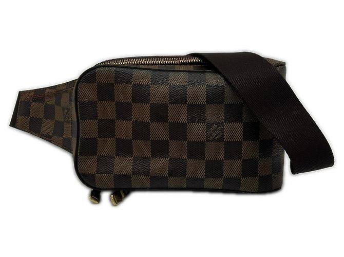 Bolsa de Ombro Louis Vuitton Damier Geronimos Marrom Bege Damier ebene