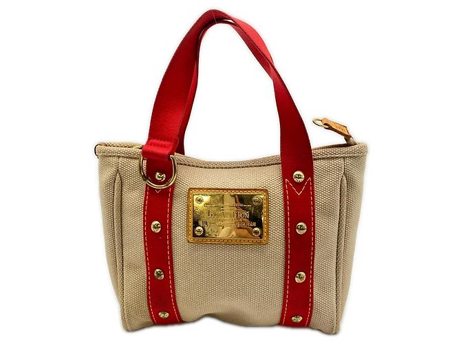 Bolsa Louis Vuitton Antigua Cabas PM Vermelho Bege