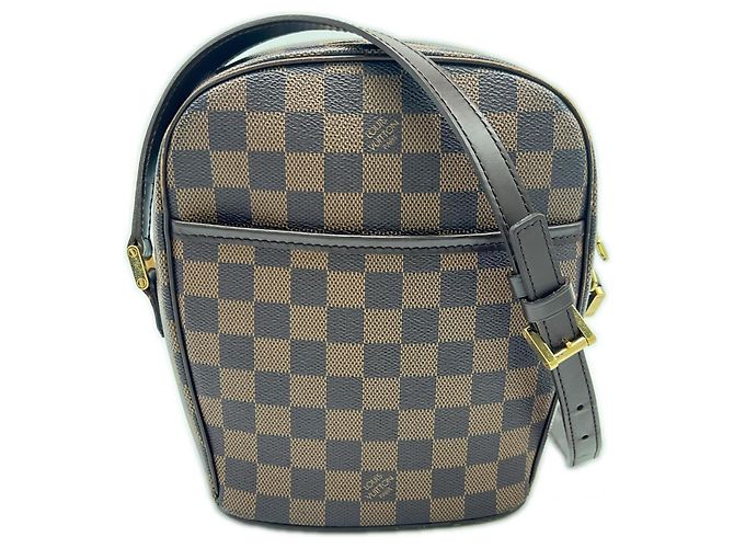 Borsa a Spalla Louis Vuitton Damier Ipanema PM Marrone Beige Damier ebene
