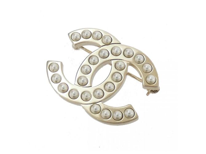 Weiße Brosche Chanel 98908