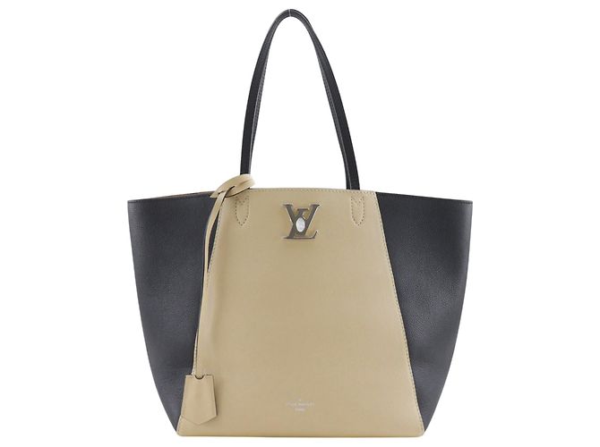 Louis Vuitton Lockme Cabas de couro Bege