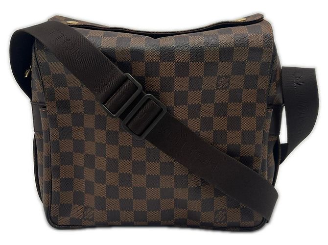 Borsa a tracolla Louis Vuitton Damier Naviglio Marrone Beige Damier ebene