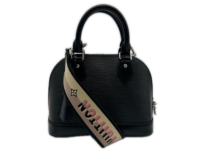 Louis Vuitton Epi Alma BB Handtasche Schwarz Beige