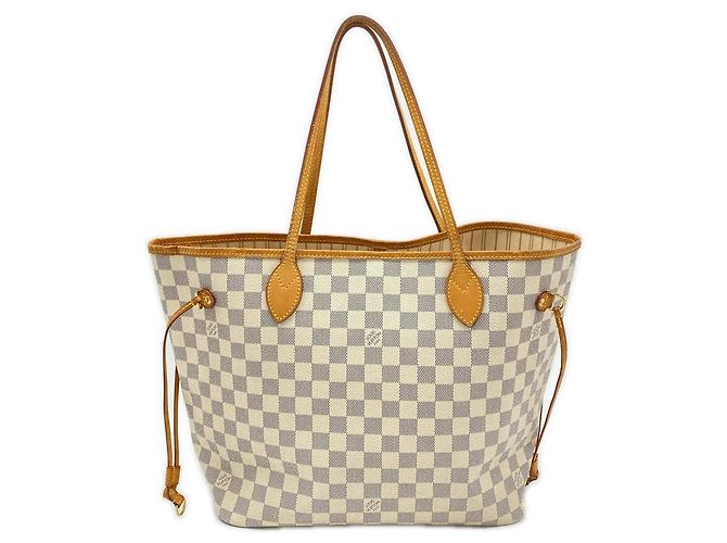 Borsa Louis Vuitton Neverfull MM Marrone Bianco Blu