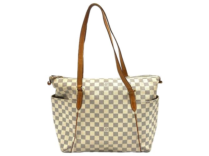 Bolsa Louis Vuitton Azur Totally MM Marrom Branco Azul