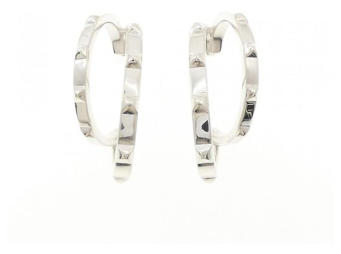 Pendientes de aro Hermès Hermès Clou de H Silver Plata