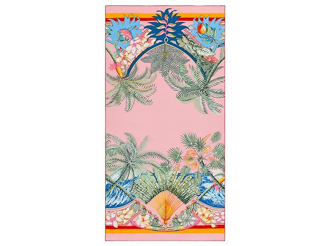 Hermès Aloha Sciarpa in Twill di Seta Rosa Rosso Blu Verde Arancione Giallo
