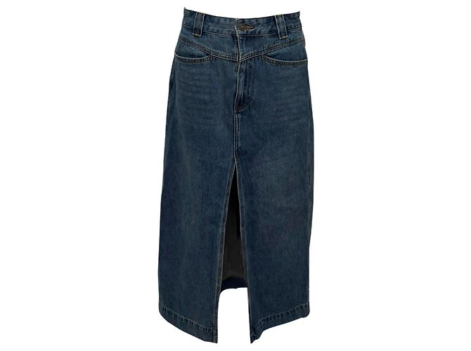 Saia maxi em denim Neer da Khaite em algodão azul