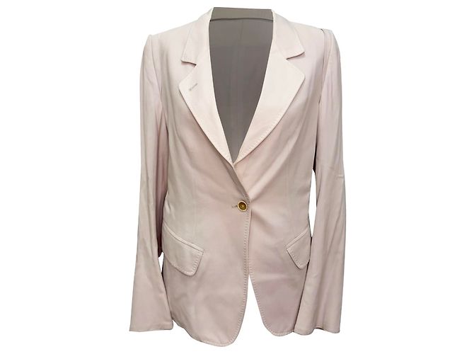Ann Demeulemeester Single-Breasted Blazer in Pink Viscose