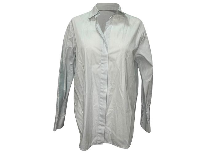 Maje Button-Up-Hemd aus hellblauer Baumwolle