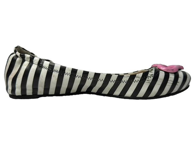 Sophia Webster Miami Striped Ballet Flats in Multicolor Leather