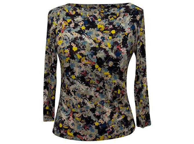 Camicetta a maniche lunghe Erdem con stampa floreale in viscosa multicolore
