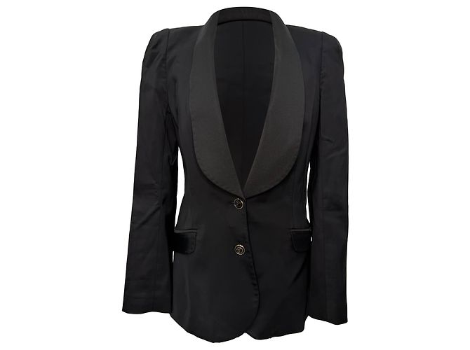 Temperley London Madeleine Smoking-Jacke in Schwarz aus Polyester