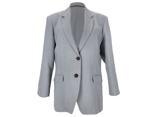 Brunello Cucinelli Single-Breasted Blazer in Grey Viscose