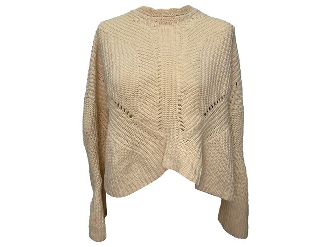 Isabel Marant Strickpullover aus Elfenbein-Baumwolle Weiß Roh 