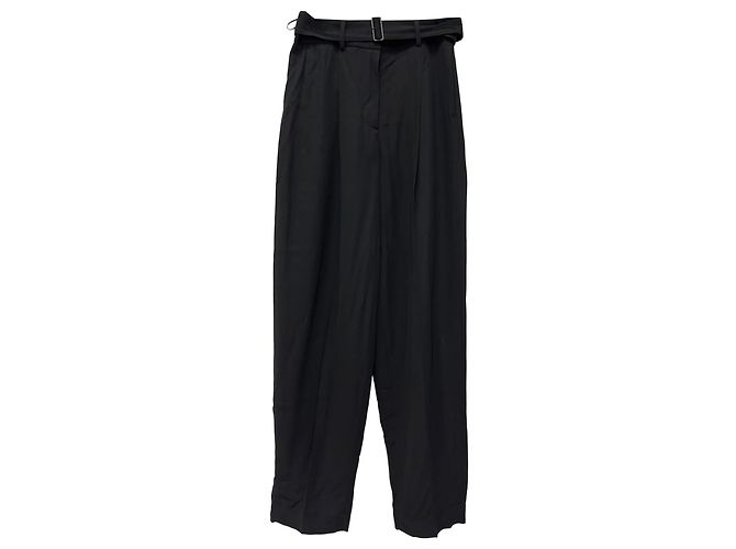 Calças de alfaiataria Joseph com cinto em viscose preta