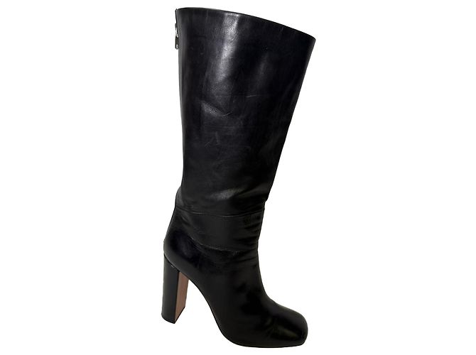 Céline Botas altas de montar Celine en piel negra Negro