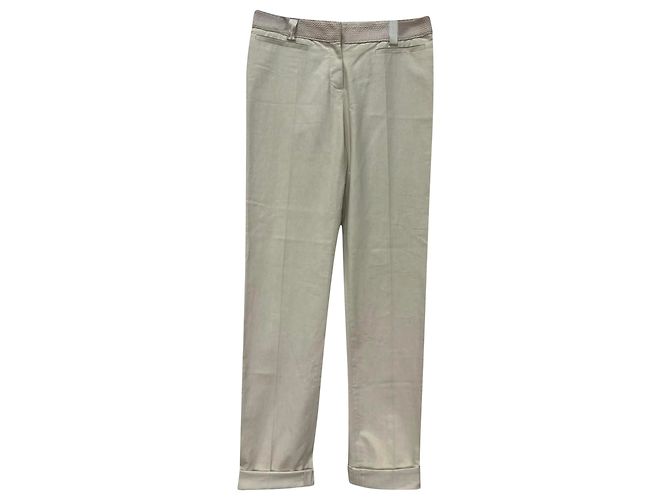 Stella Mc Cartney Pantalones Stella McCartney Weaved Waist Accent en algodón blanco