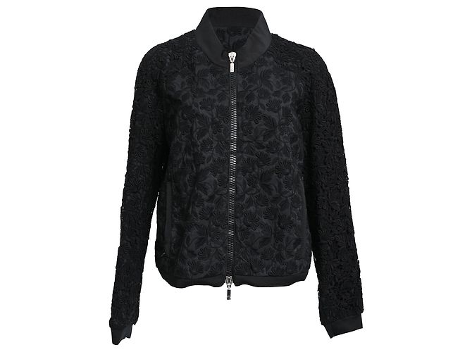 Moncler Dedon Lace Bomberjacke aus schwarzem Polyester