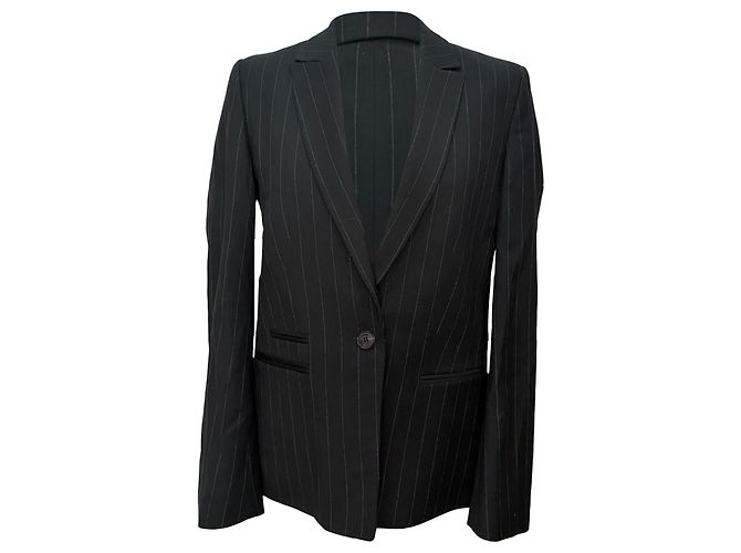 Ba&sh Pinstripe Blazer in Black Polyester