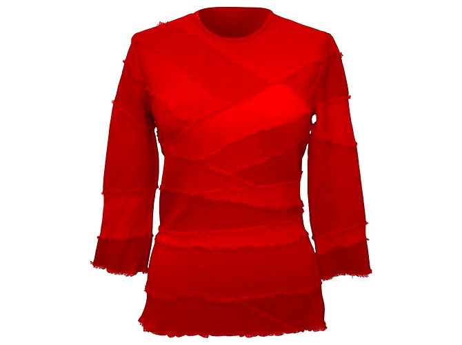 Alexander Mcqueen Patchwork Accent Bluse aus roter Viskose