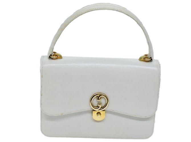 Sylvie Gucci 1973 Flap Top Handle Leather Medium Blanc