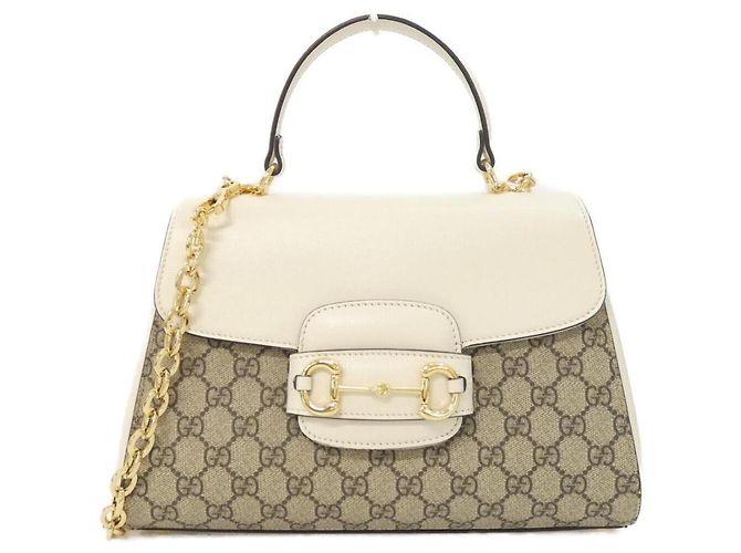 Gucci Horsebit 1955 Handtasche Weiß Beige