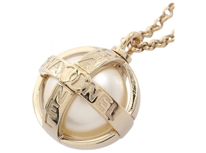 Collana con logo Coco Mark Chanel Bianco D'oro 